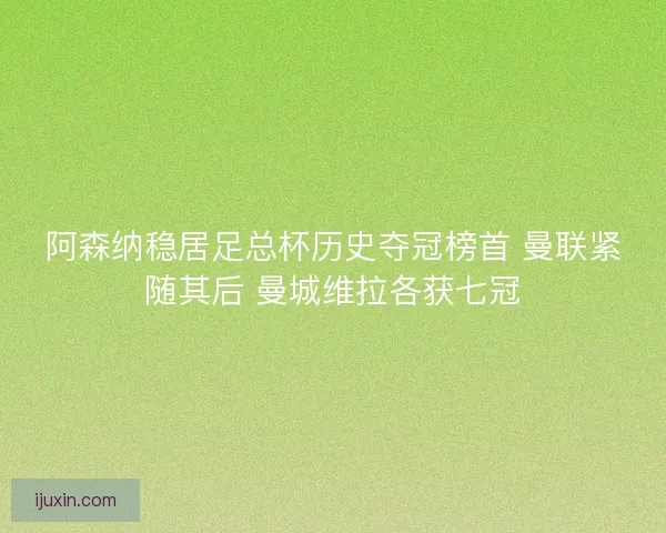 阿森纳稳居足总杯历史夺冠榜首 曼联紧随其后 曼城维拉各获七冠